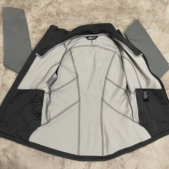 The North Face NF0A3LGW Grey Tech Stretch Soft Shell Jacket Women's S Yacht Logo - Picture 8 of 16